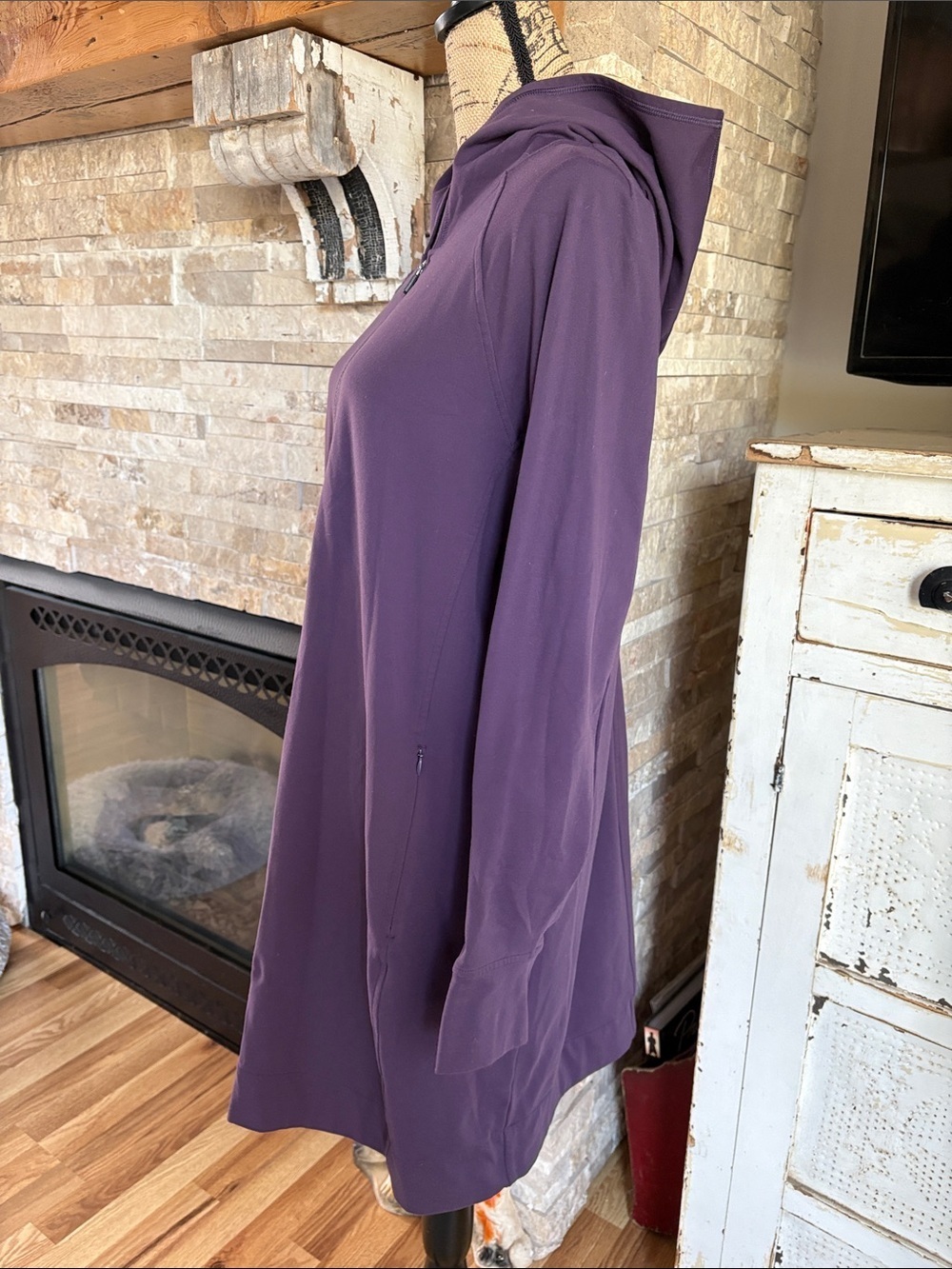 Dululth Trading Co purple dress tunic hooded long sleeve stretch fabric pockets - Picture 9 of 16